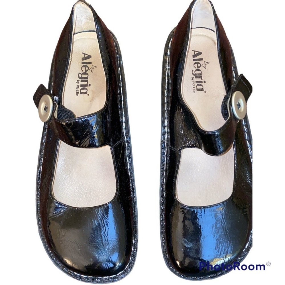 Alegria Paloma Black Patent Mary Janes Size 42 US 11.5-12